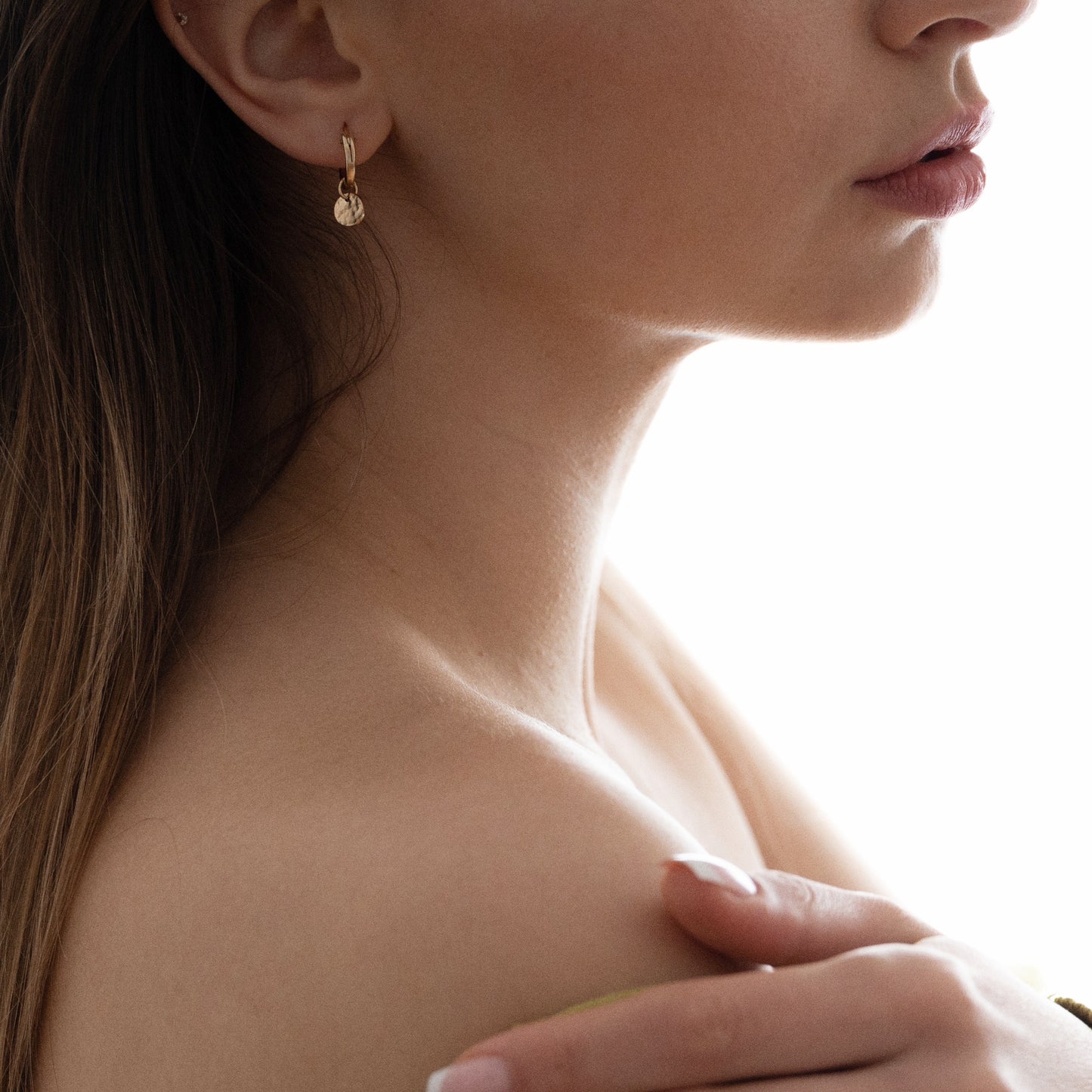 Soleil Mini Coin Gold Hoops