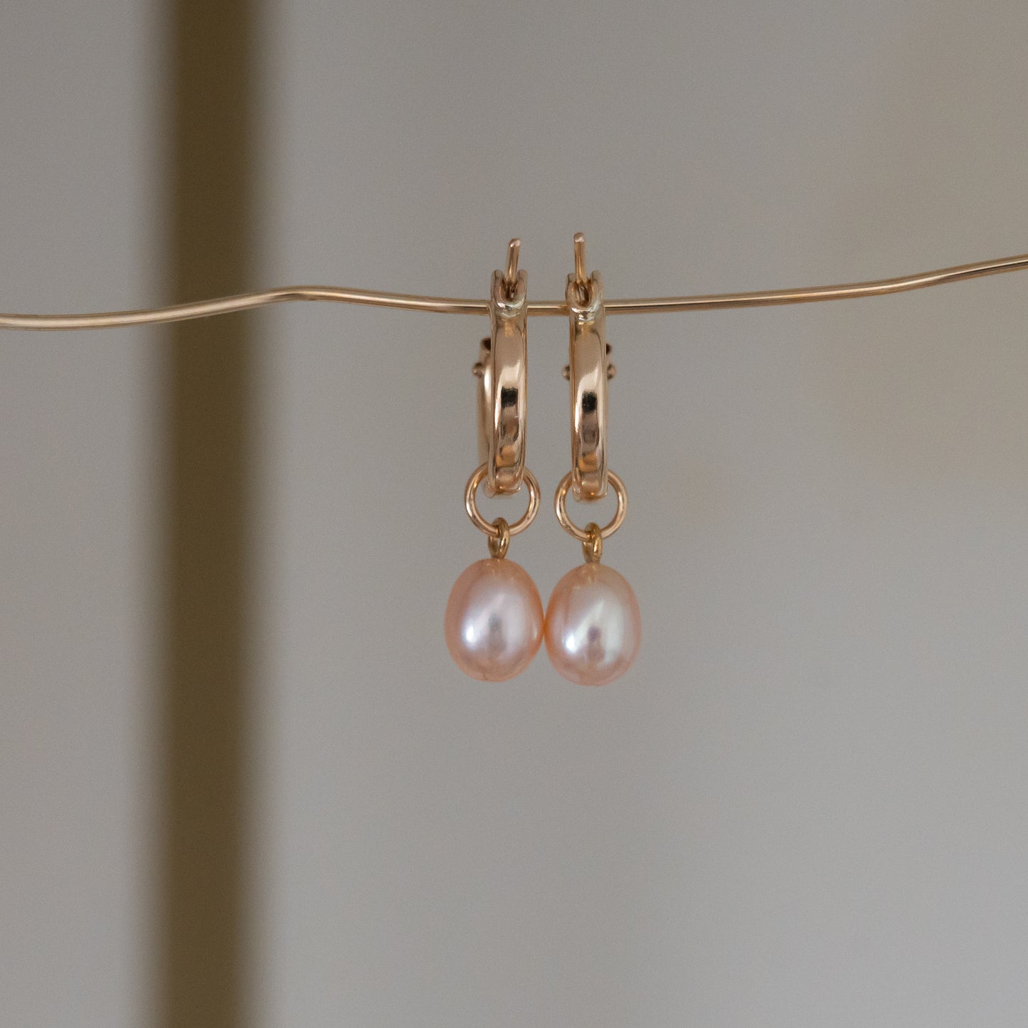 Sunset Pearl Hoop Earrings