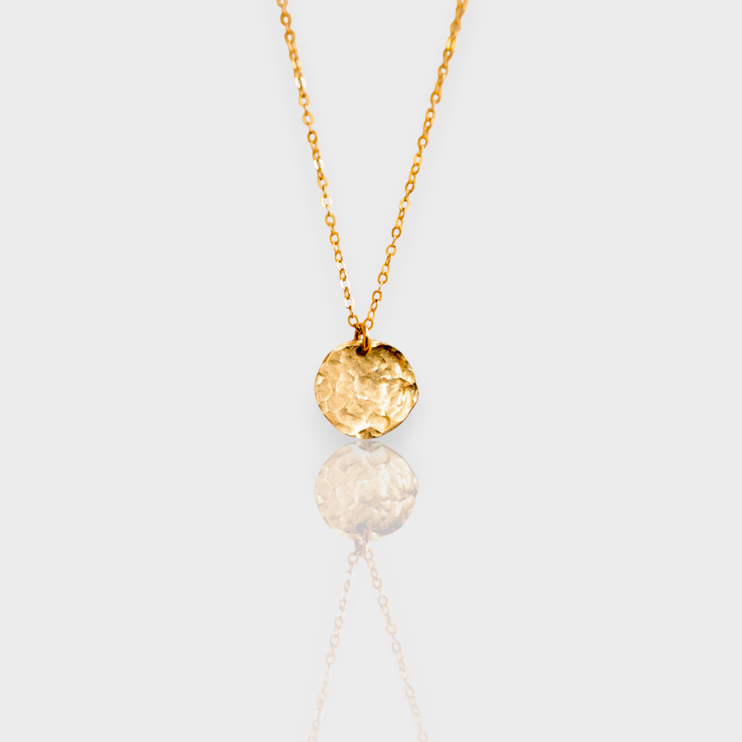 SOLEIL Textured Gold Disc Pendant Necklace