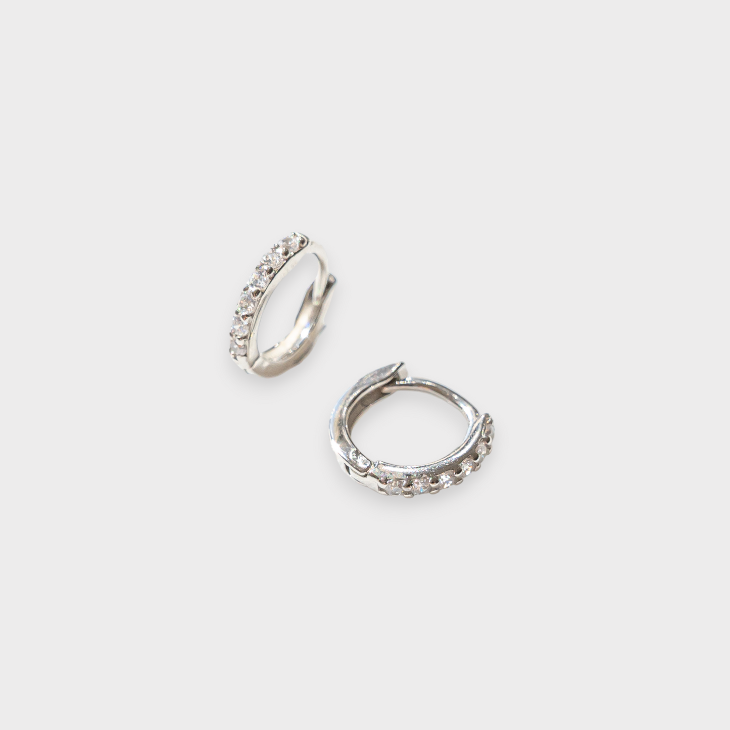 Lumière Silver Diamond Crystal Hoops