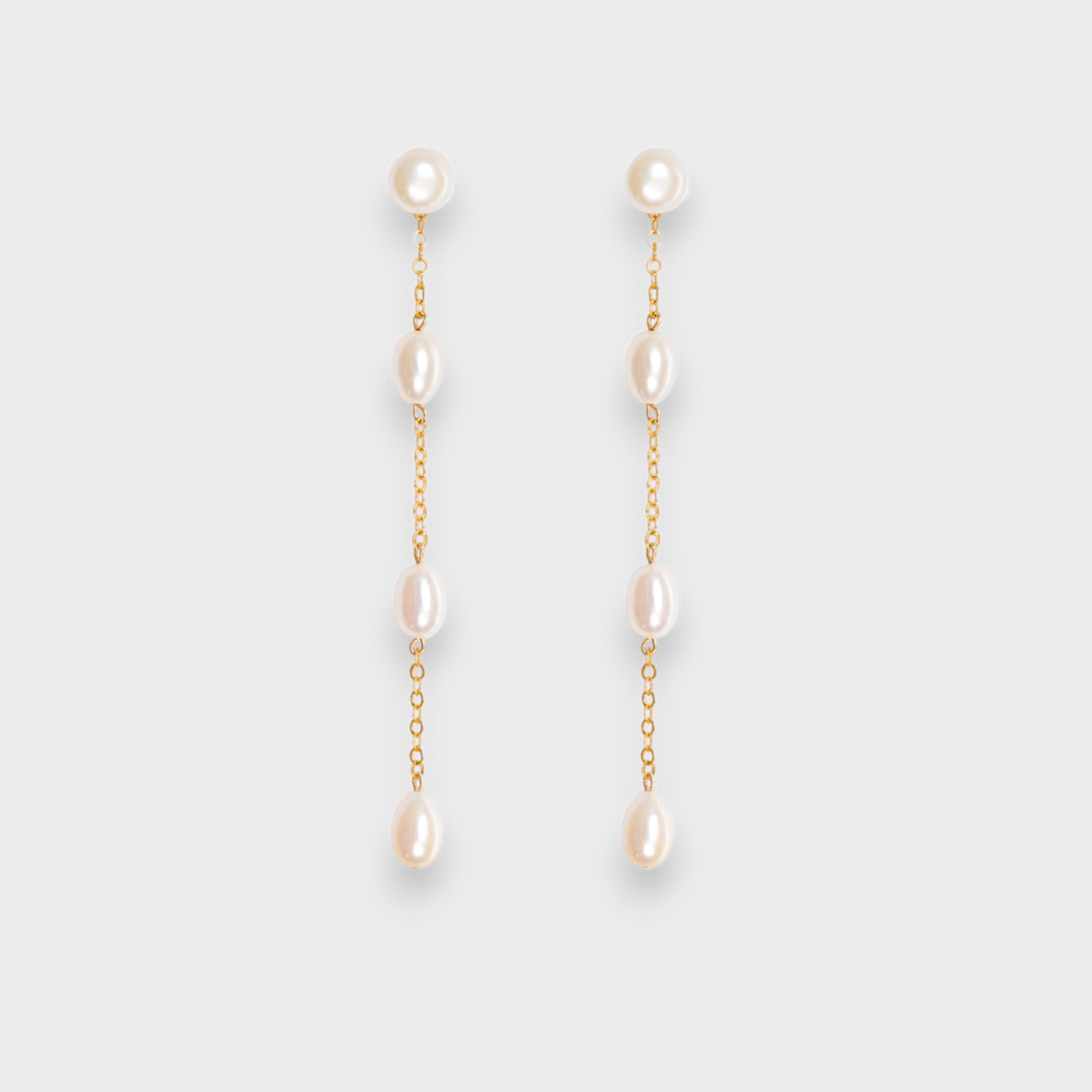 EVELINE Long Pearl Drop Earrings
