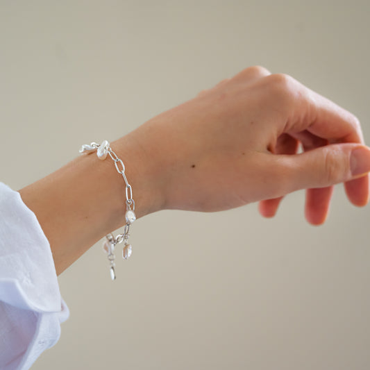 Seline Keshi Pearl Silver Bracelet