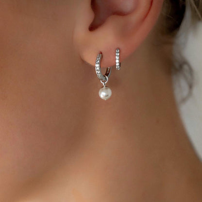 Lumière Silver Diamond Crystal Hoops