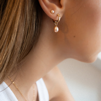 Sunset Petite Pearl Studs