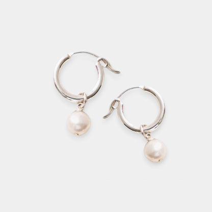 Aura Pearl Hoop Earrings