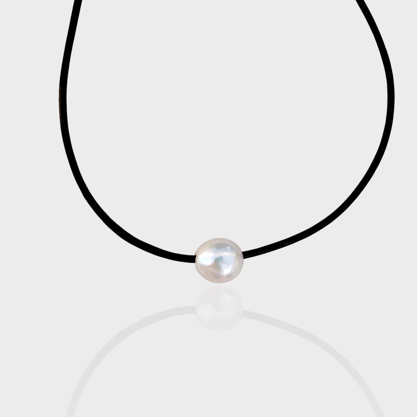 leather pearl necklace
