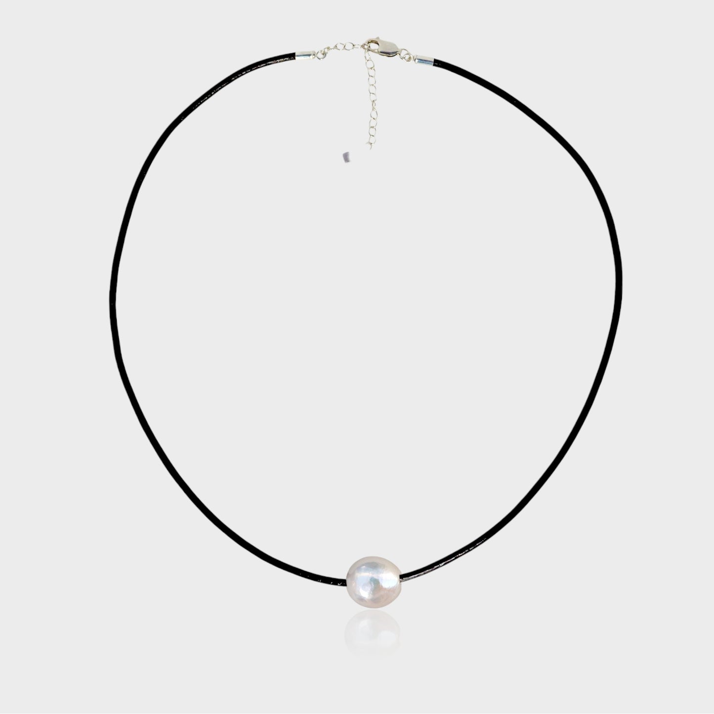 sterling silver leather necklace