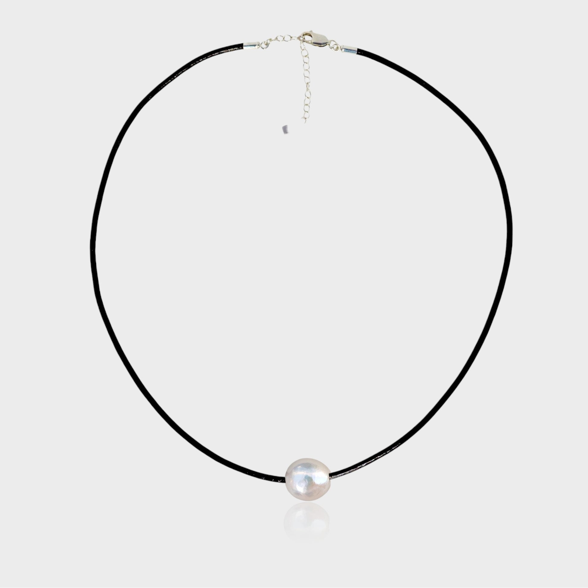 sterling silver leather necklace