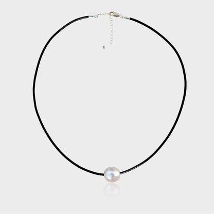 sterling silver leather necklace