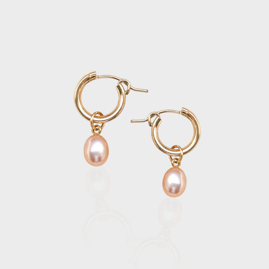 Sunset Pearl Hoop Earrings