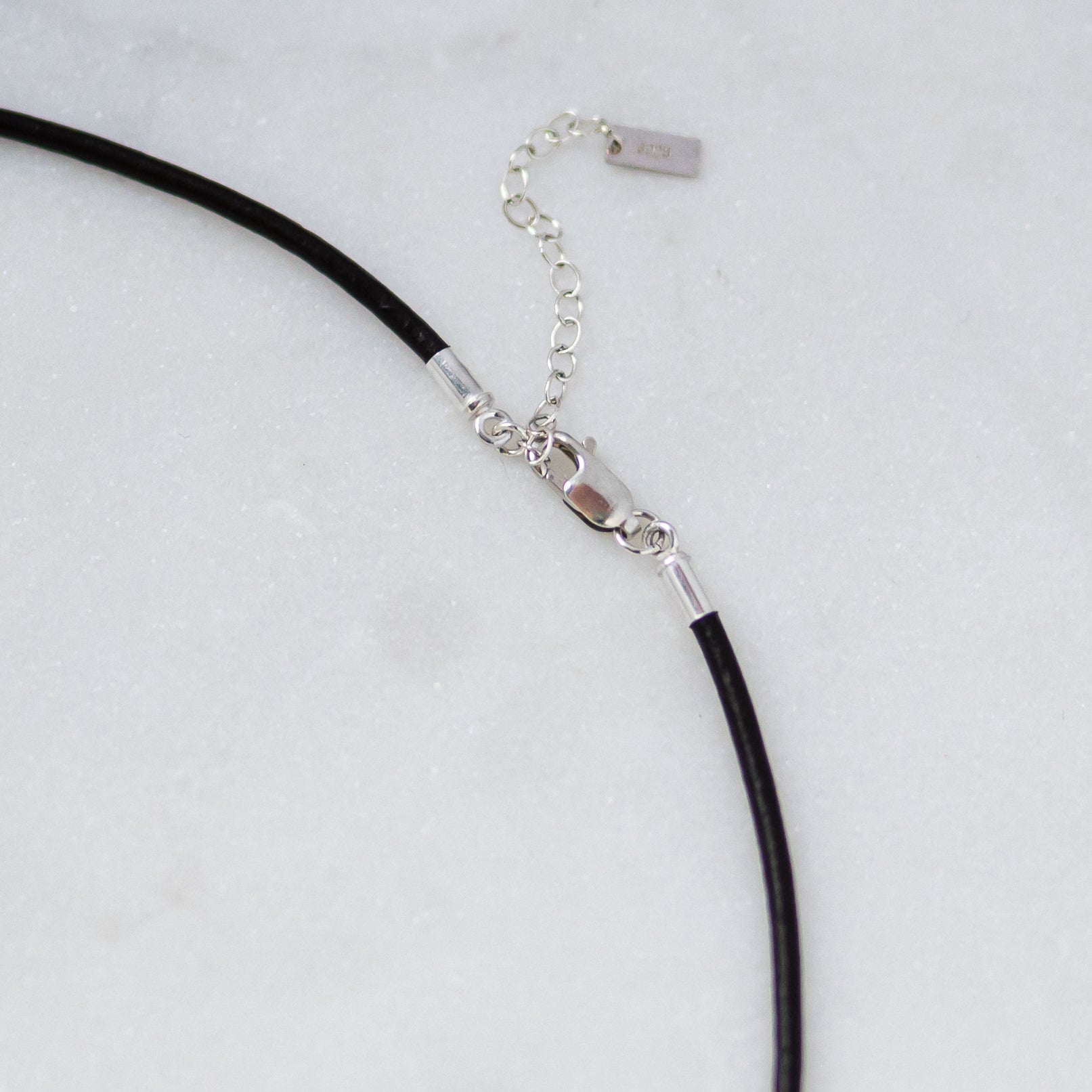 sterling silver leather necklace