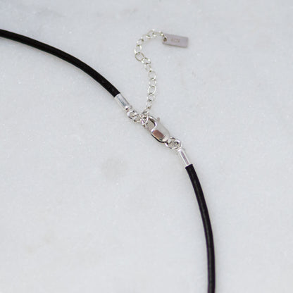 sterling silver leather necklace