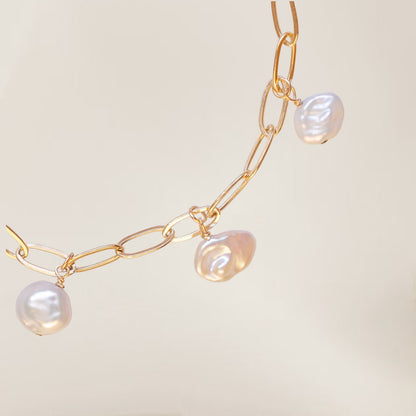 Seline Keshi Pearl Charm Bracelet