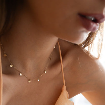 gold disc necklace