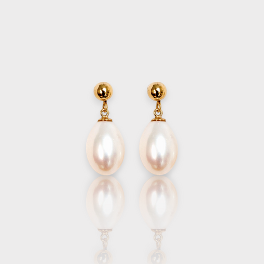 Diana Gold Drop Pearl Earrings