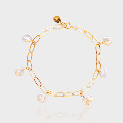 Seline Keshi Pearl Charm Bracelet