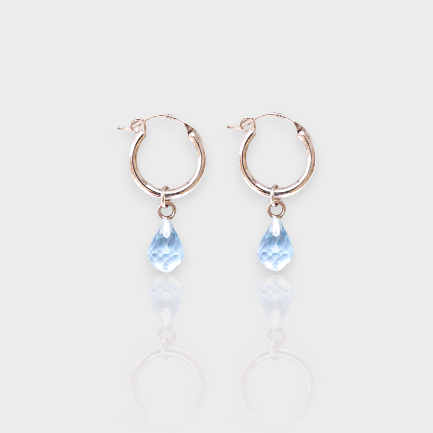 aquamarine silver earrings