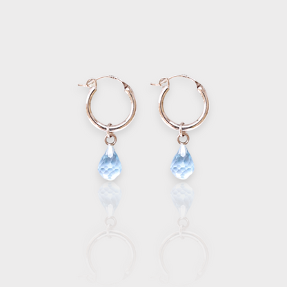 aquamarine silver earrings