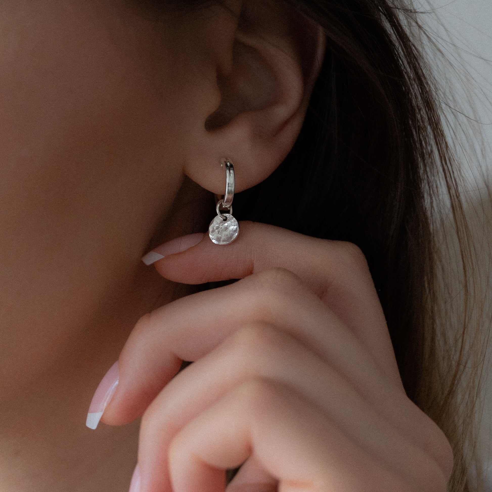 sterling silver mini coin earrings