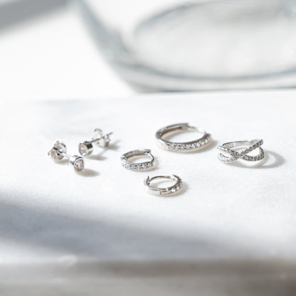 sterling silver diamond ear stack