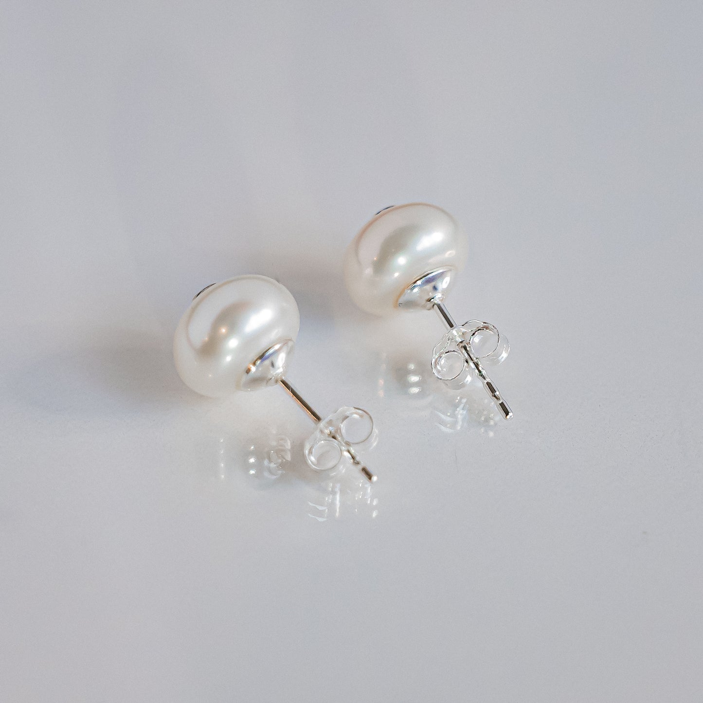 silver pearl earrings