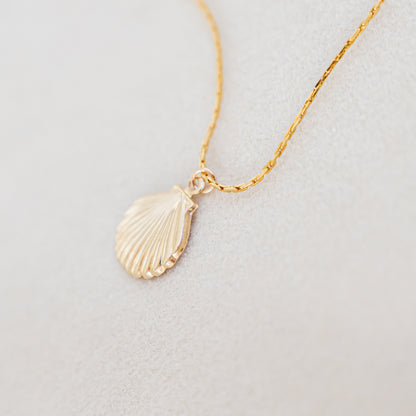 gold shell pendant necklace