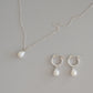 silver baroque pearl earrings and necklace