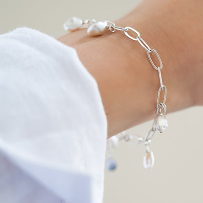 Seline Keshi Pearl Silver Bracelet
