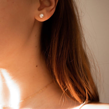 white pearl studs